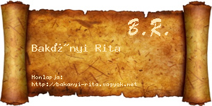 Bakányi Rita névjegykártya